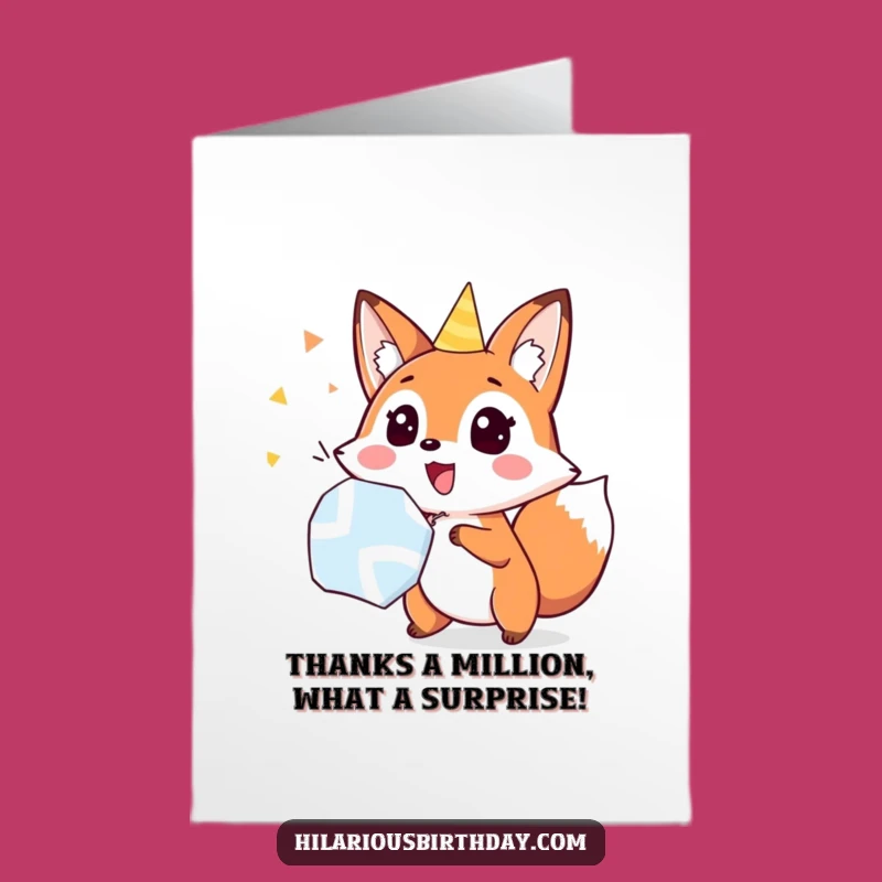 Free Printable Thank You Card: Surprised Fox Thanks - Sweet Downloadable Gift