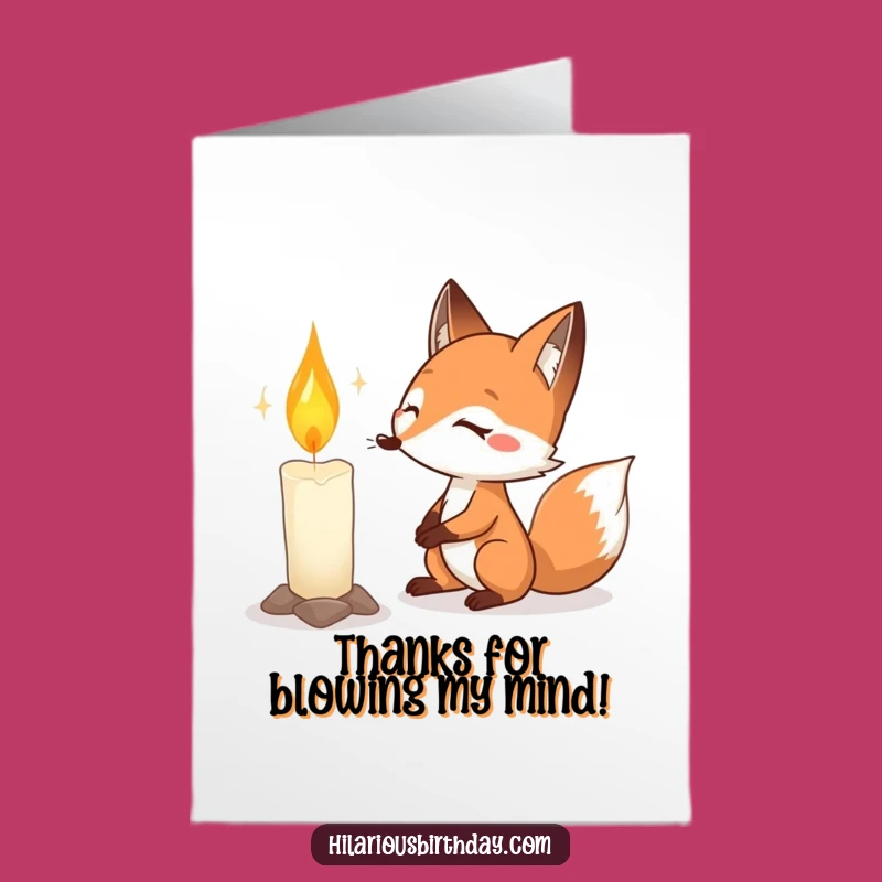 Free Printable Thank You Card: Funny Fox Candle Effort - Express Thanks with Humor
