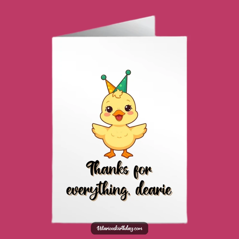 Free Printable Thank You Card: Quacking Duckling Gratitude! Funny Downloadable