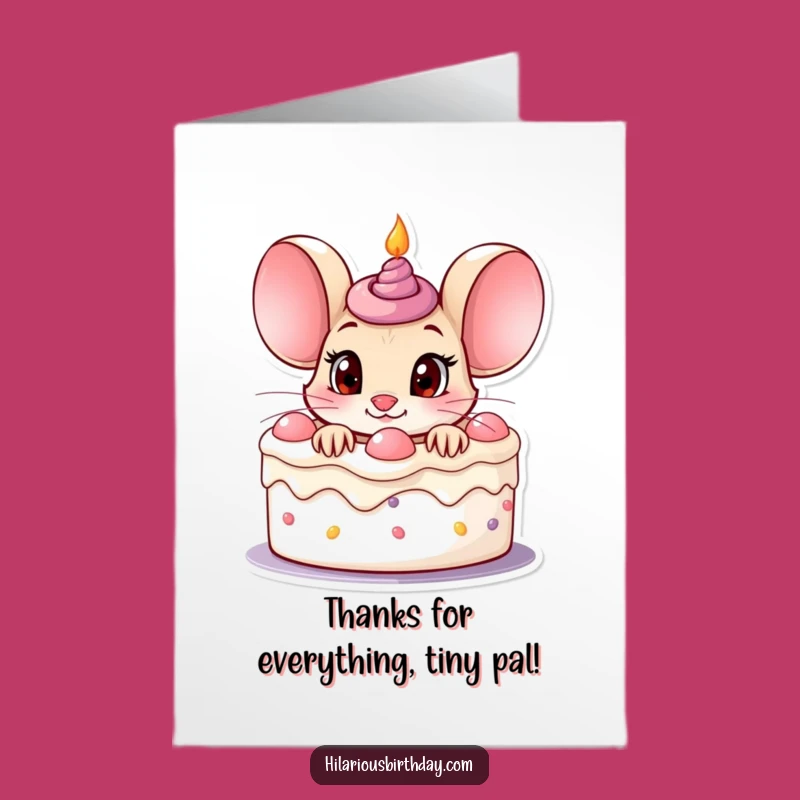 Free Printable Mouse Thank You Card: Curious Gratitude Downloadable Gift