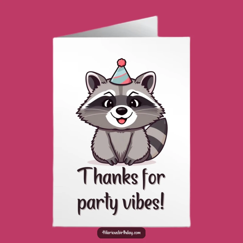 Free Printable Thank You Card: Raccoon Party Hat - Express Thanks Humorously
