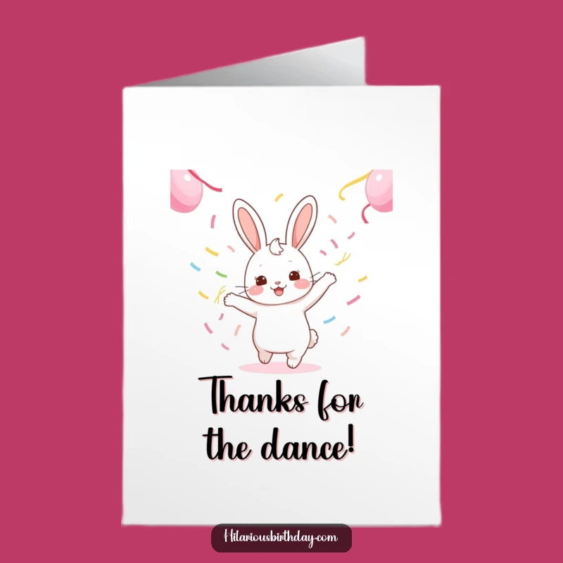 Free Printable Thank You Card: Funny Rabbit Streamer Thanks - Downloadable Gratitude