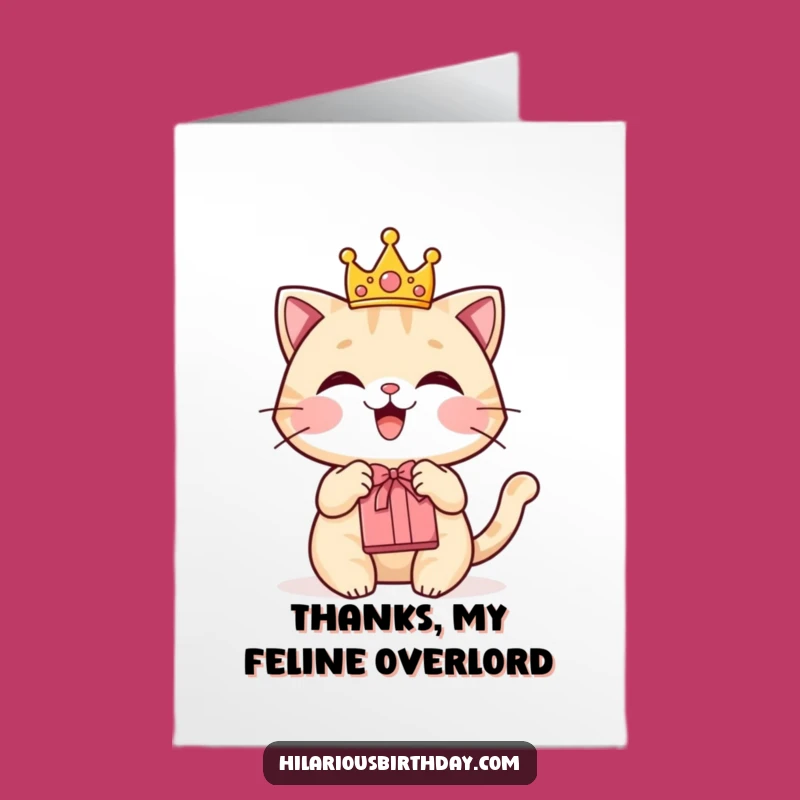 Free Printable Thank You Card: Royal Cat Thanks, Print at Home Gracious Appreciation