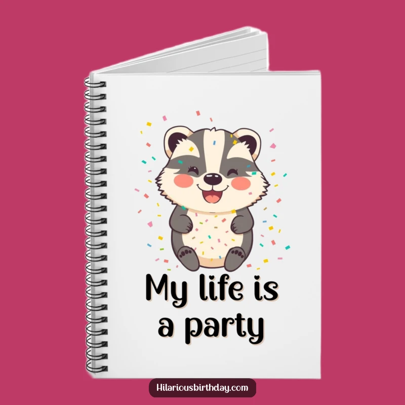 Funny Badger Confetti Notebook: Smiling Animal Journal, Perfect Funny Gift!
