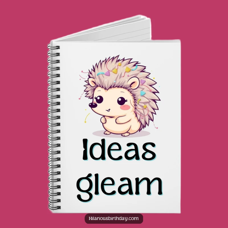 Funny Kawaii Hedgehog Notebook: Sparkle Your Notes, Gift Fun!