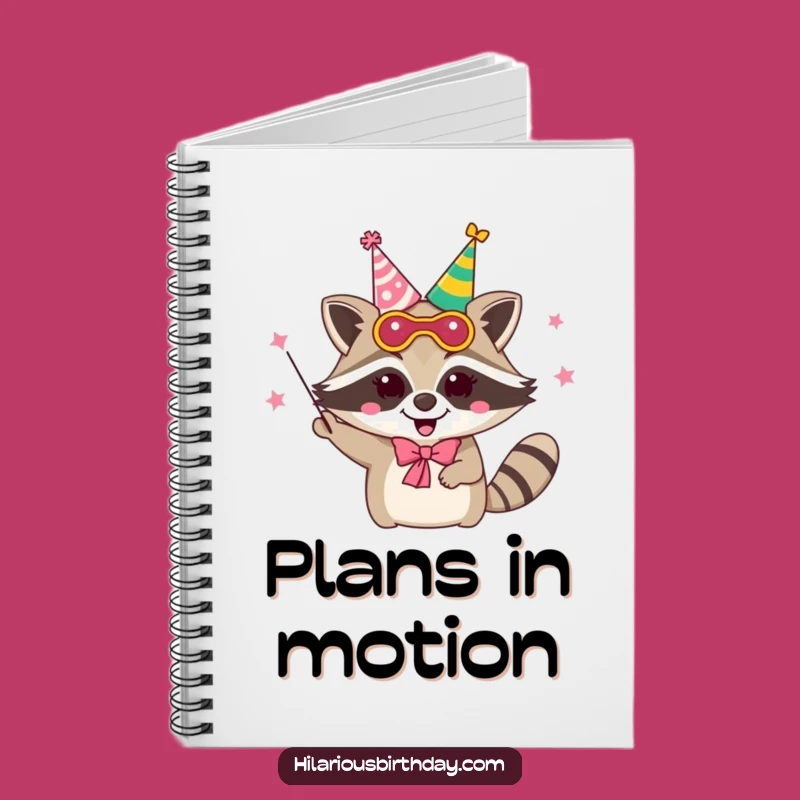 Funny Raccoon Notebook: Juggling Party Hats - Journal!