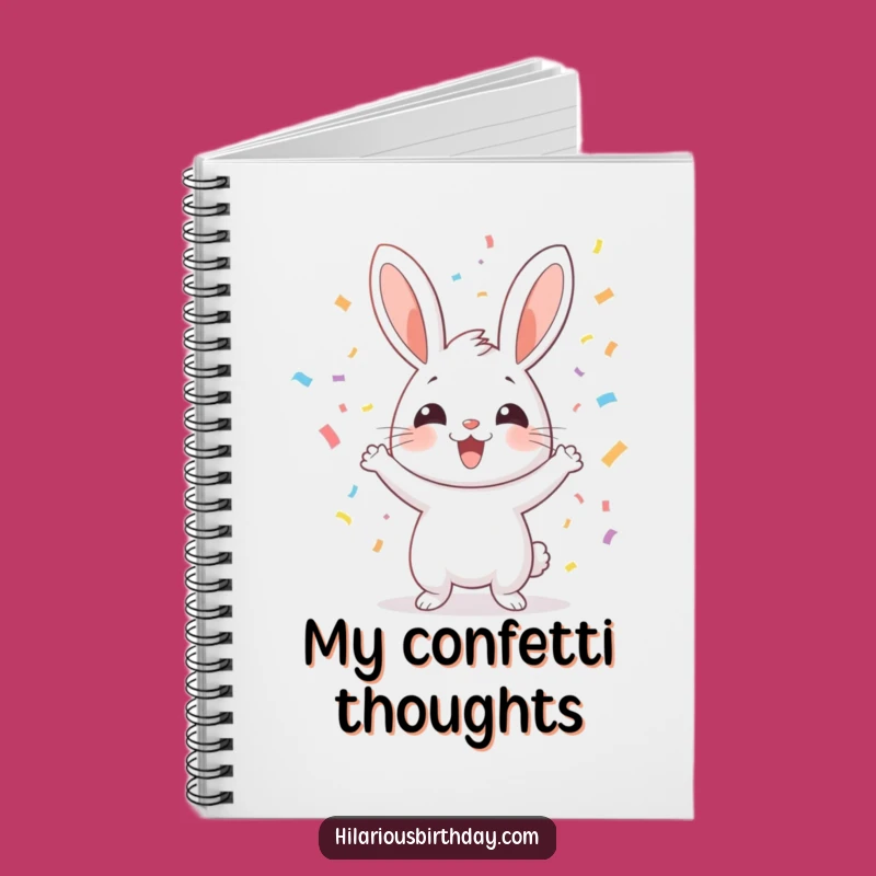 Funny Rabbit Confetti Notebook: Cheerful Journal for a Hilarious Gift