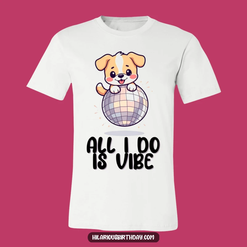 Funny Kawaii Dog Disco Ball T-Shirt: Dance All Day!