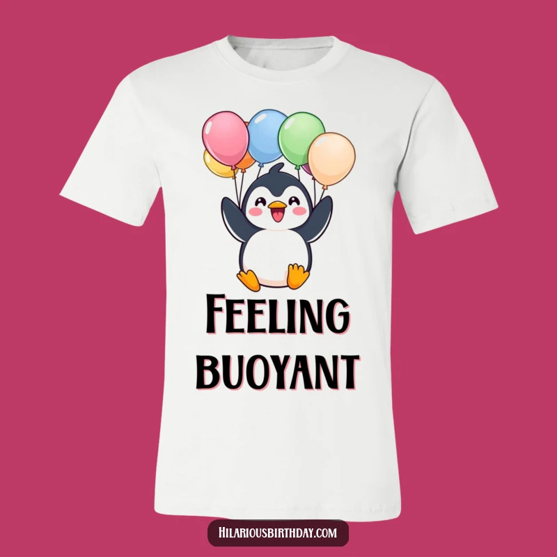 Funny Kawaii Penguin Balloon T-Shirt - Cute Character Tee for Happy Vibes