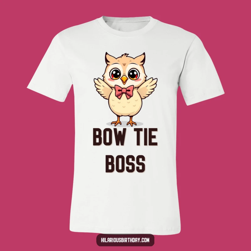 Funny Dancing Kawaii Owl T-Shirt: Wearable Humor & Bow Tie Style!