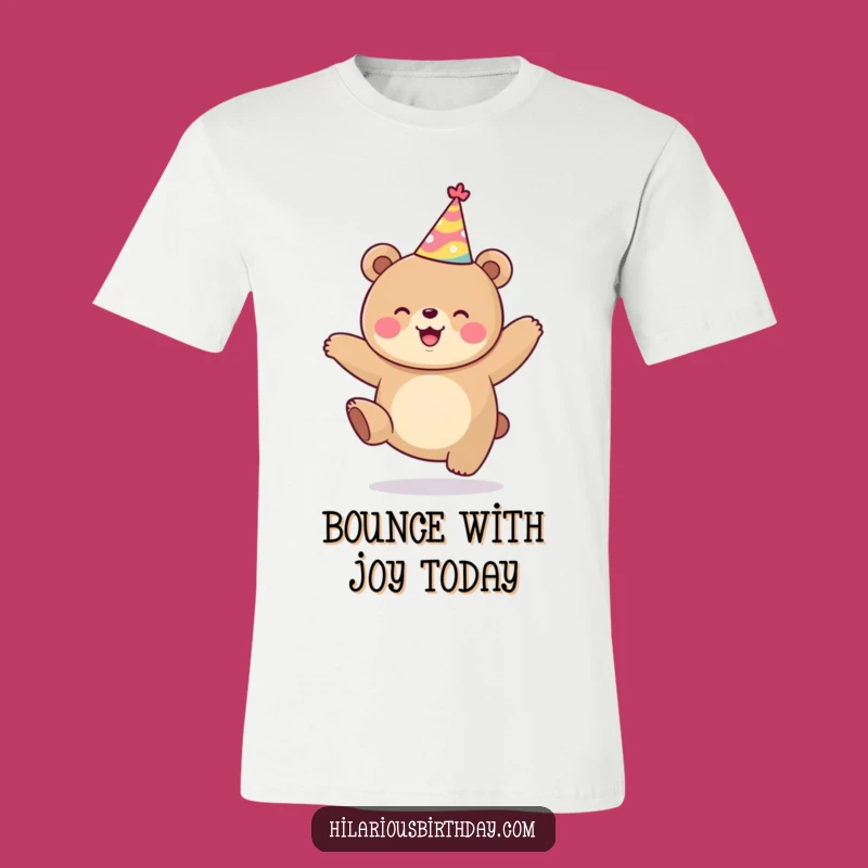 Funny Kawaii Bear Jumping T-Shirt - Hilarious Party Outfit Gift