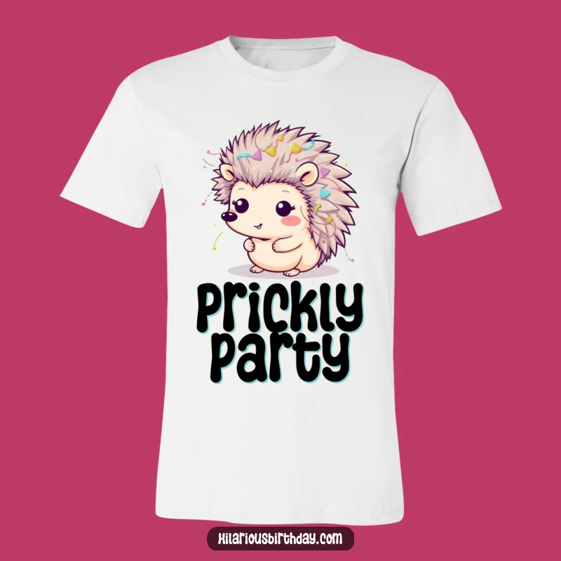 Funny Kawaii Hedgehog Party T-Shirt: Sparkle & Streamers, Gift Fun!