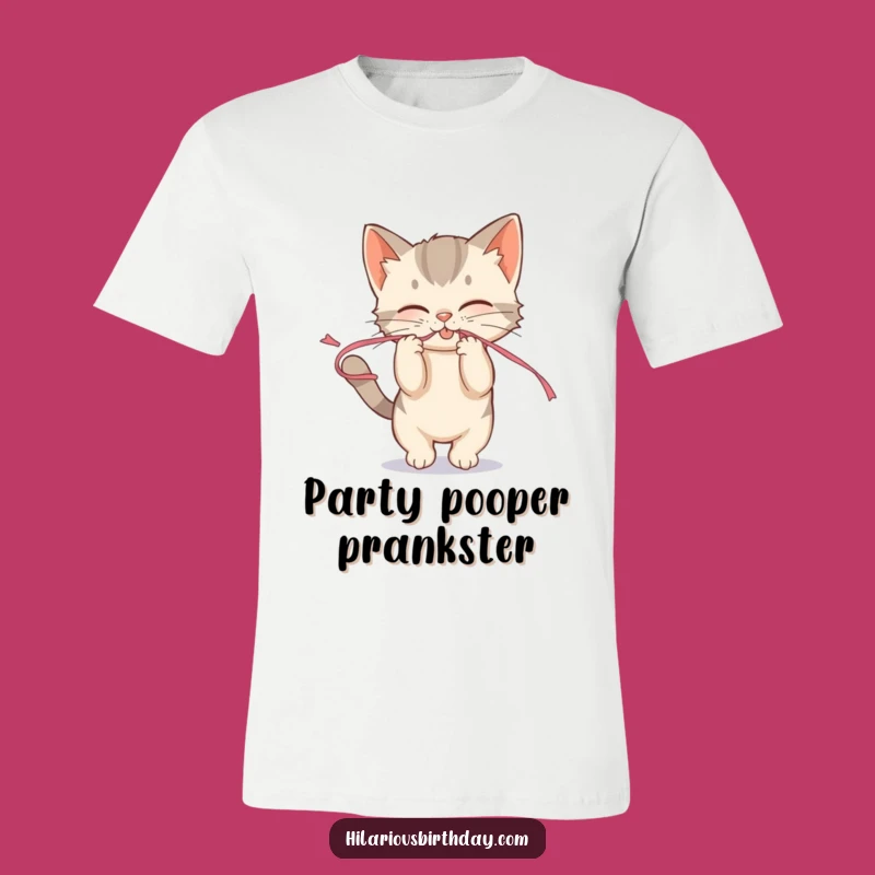Funny Kitten Streamer T-Shirt - Playful Mischief, Great Gift