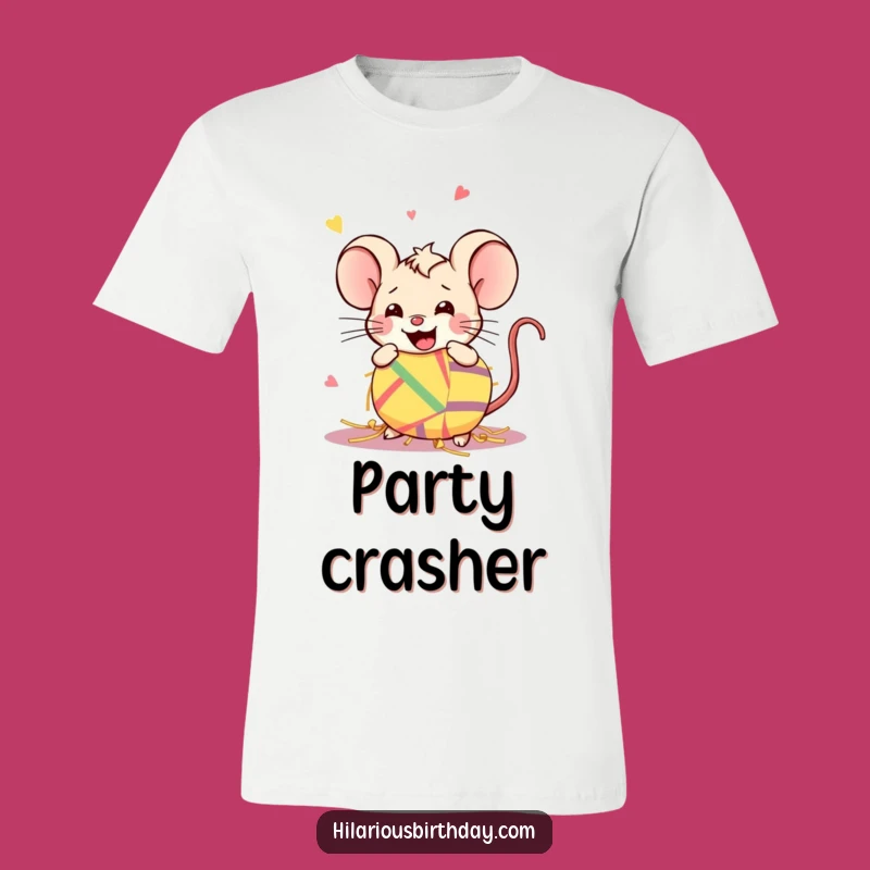 Funny Kawaii Mouse Piñata T-Shirt: Party Animal Humor, Great Gift!