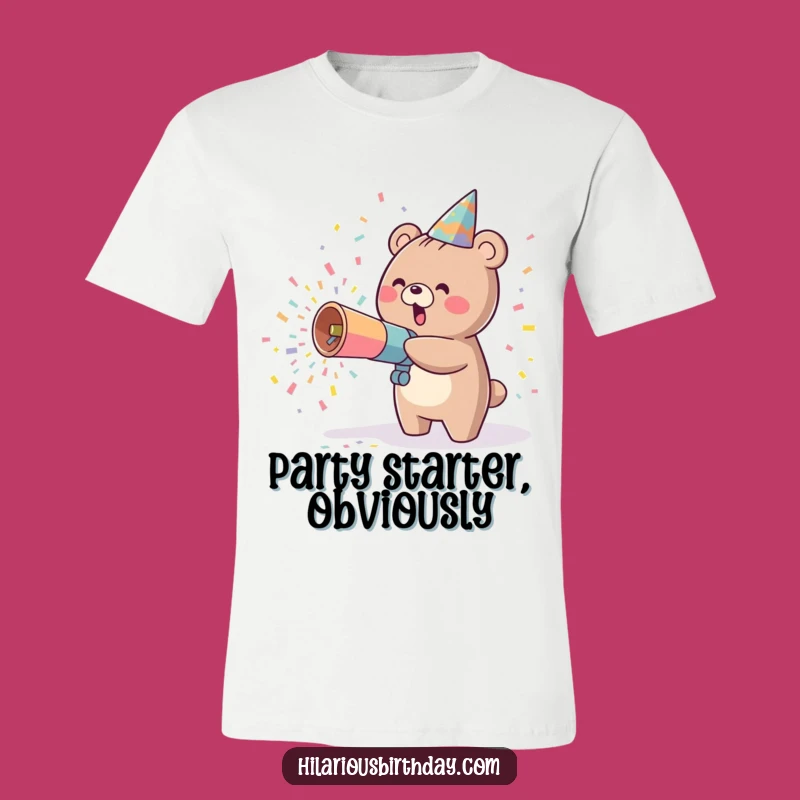 Funny Kawaii Bear Confetti Cannon T-Shirt: Wear Your Celebration!