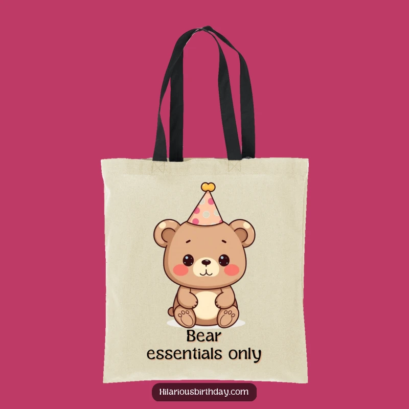 Funny Bear Party Tote Bag: Cute Festive Gift for Carrying Your Celebration Essentials