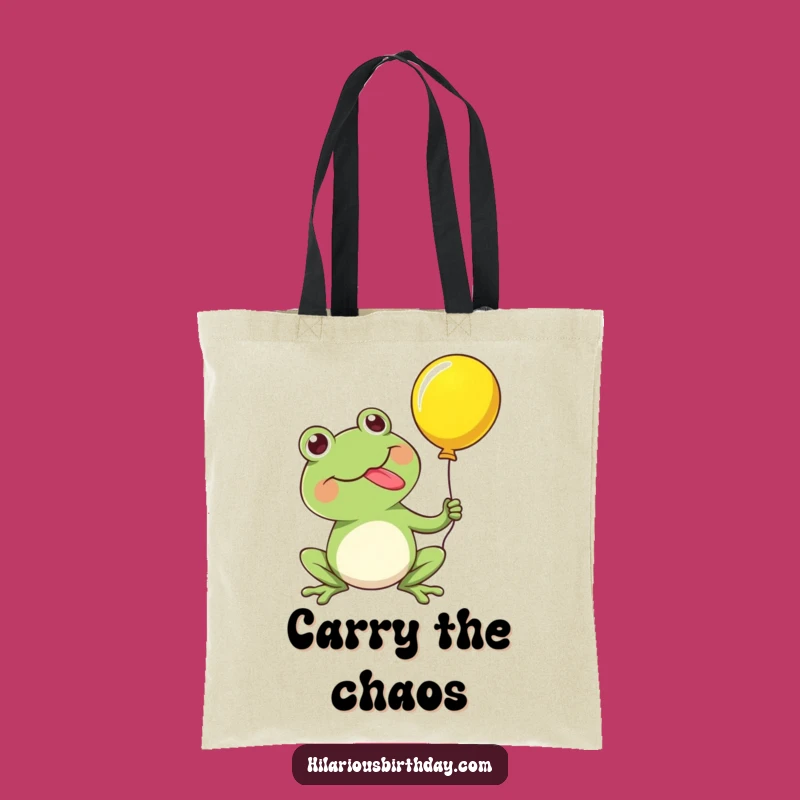 Funny Frog Balloon Pop Tote Bag: Kawaii Pop Surprise, Stylish Carry-All!