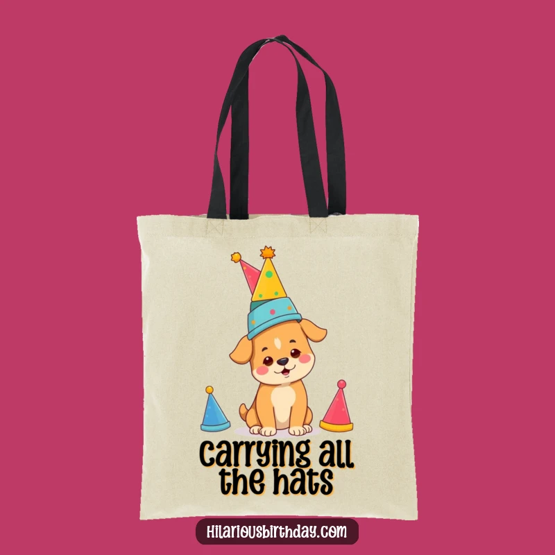 Funny Dog Party Hat Tote Bag: Determined Carryall for a Hilarious Gift