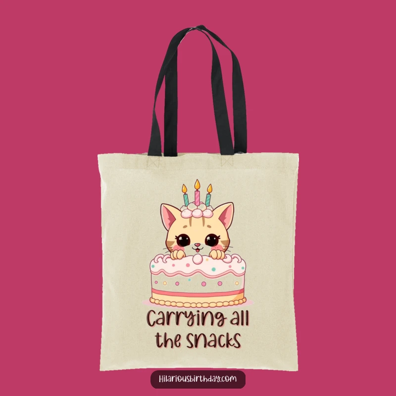 Funny Birthday Cat Tote Bag: Spacious & Playful Kitty, Ideal Funny Gift