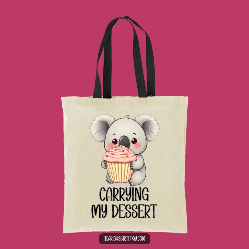Funny Koala Cupcake Tote Bag: Carry Your Sweetest Finds in Style!