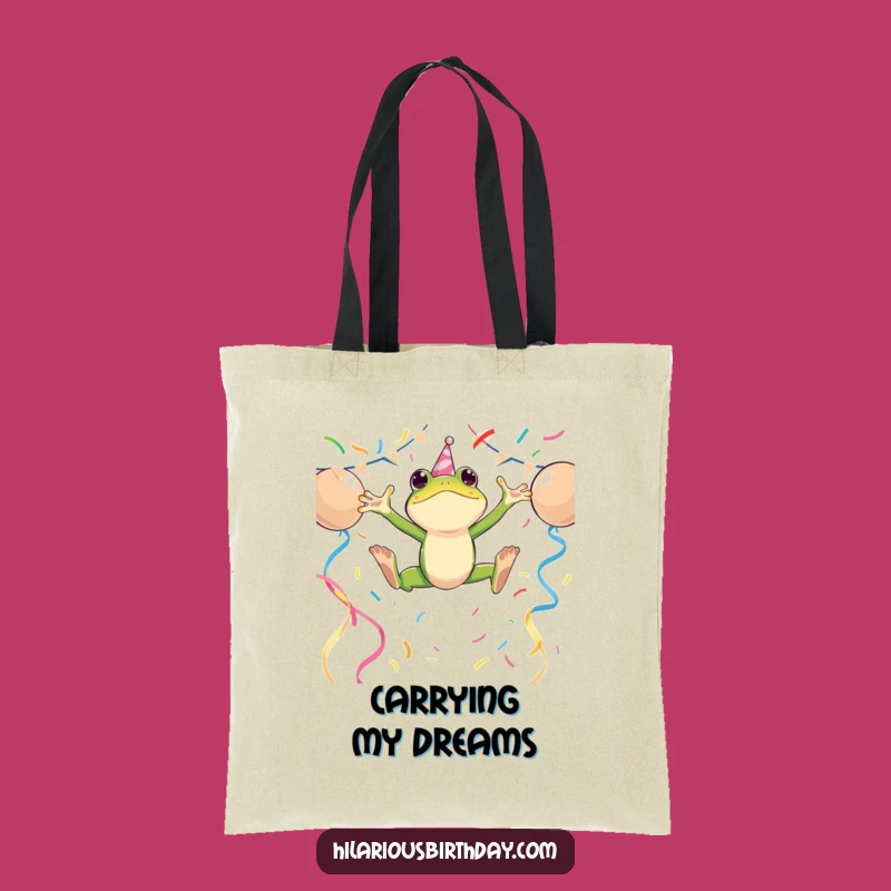 Funny Frog Streamer Tote Bag - Energetic Accessory for Party Goers