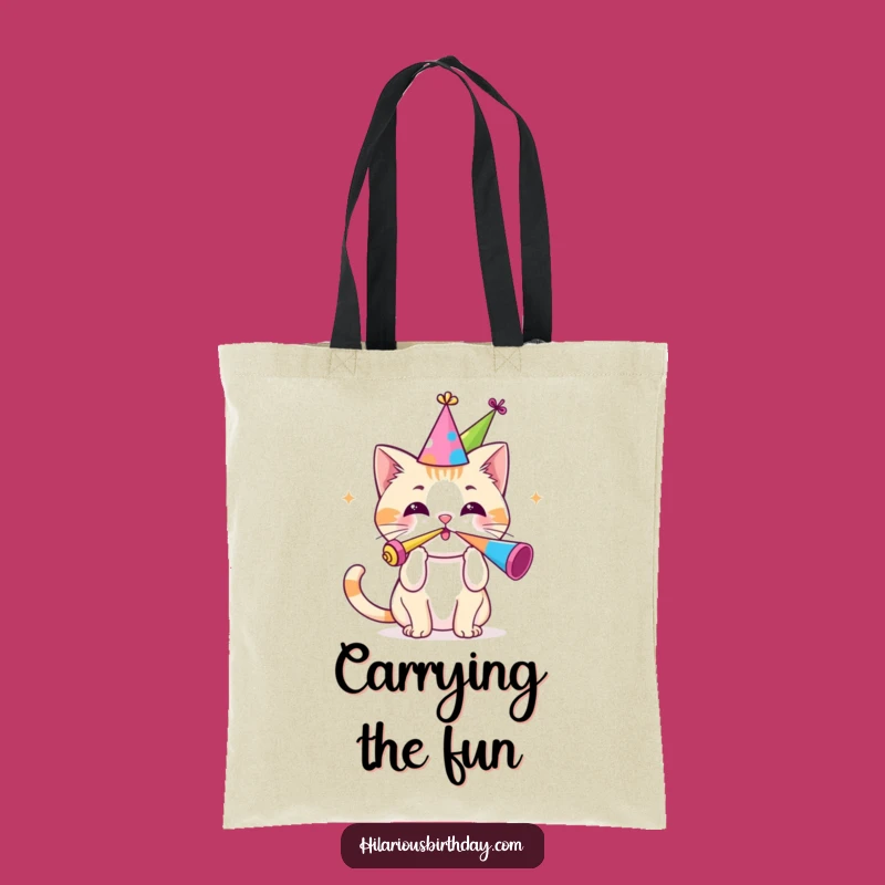 Funny Kawaii Cat Tote Bag: Party Ready!, A Practical Funny Gift!