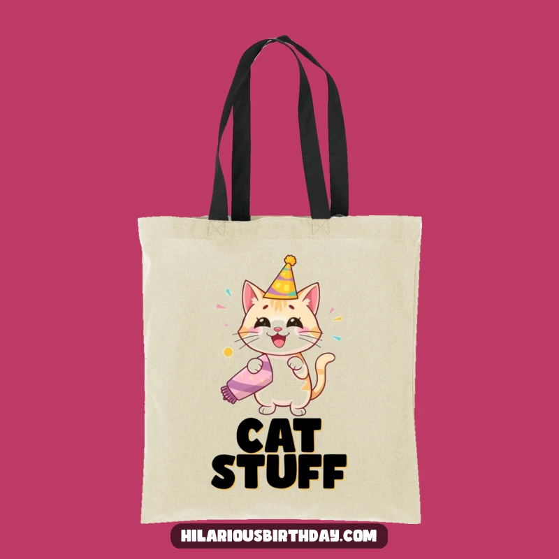 Funny Birthday Cat Tote Bag: Carry the Party with This Popper Design