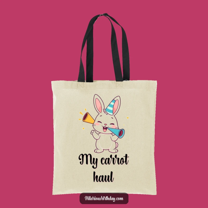 Funny Bunny Party Tote Bag: Enthusiastic Gift for Carrying Celebration Essentials
