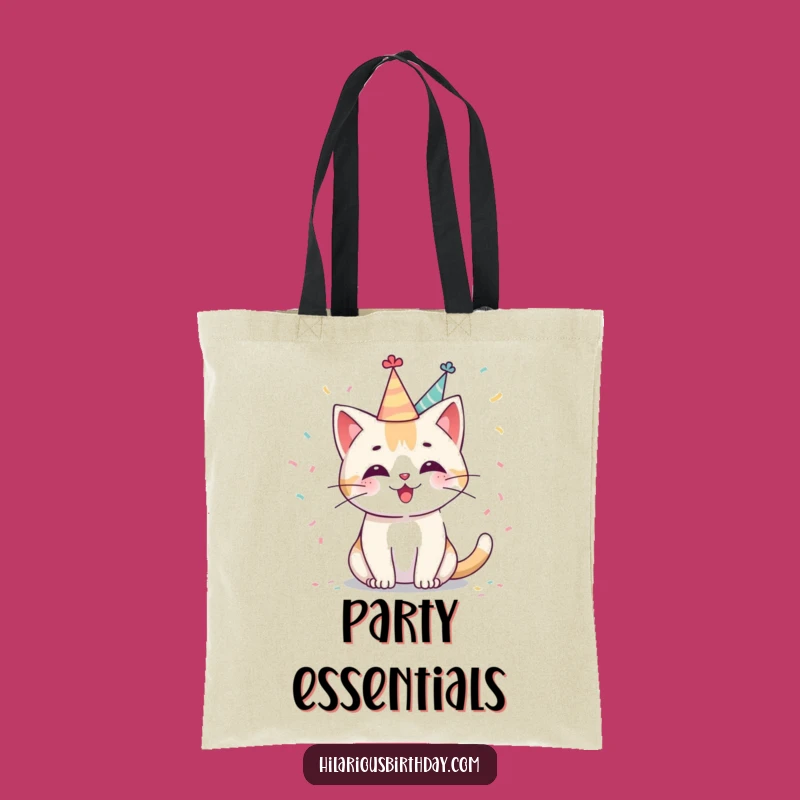 Funny Kawaii Cat Party Tote Bag: Cute & Cheerful Celebration Accessory
