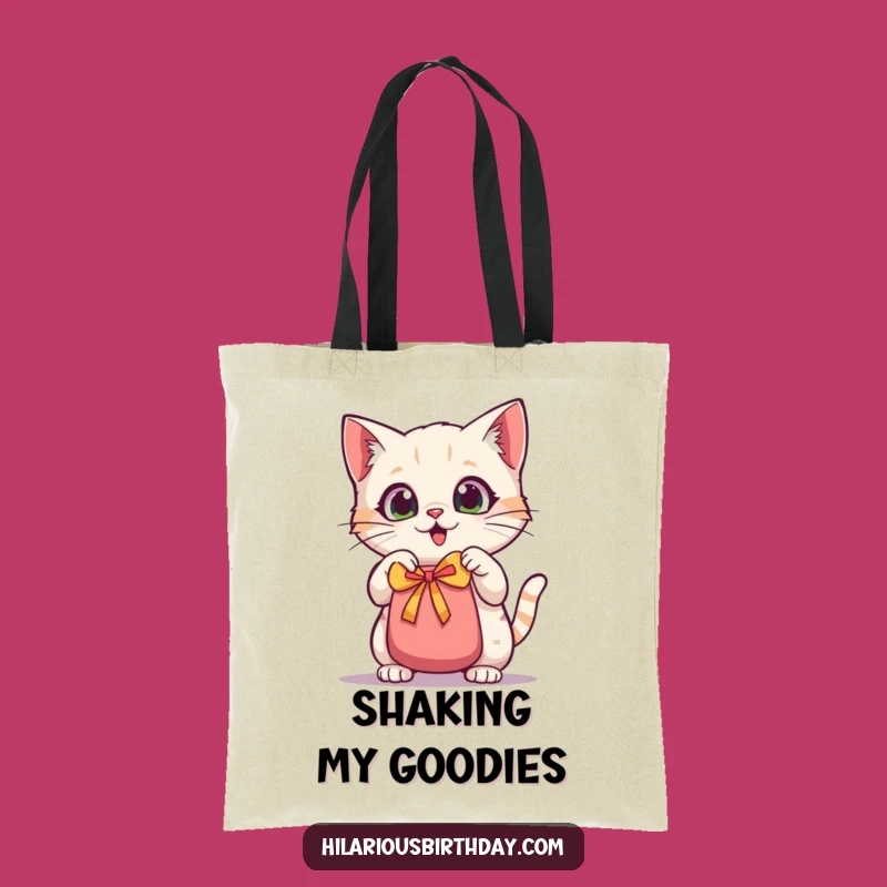 Funny Kawaii Cat Tote Bag: Carry Gifts With Wide-Eyed Joy