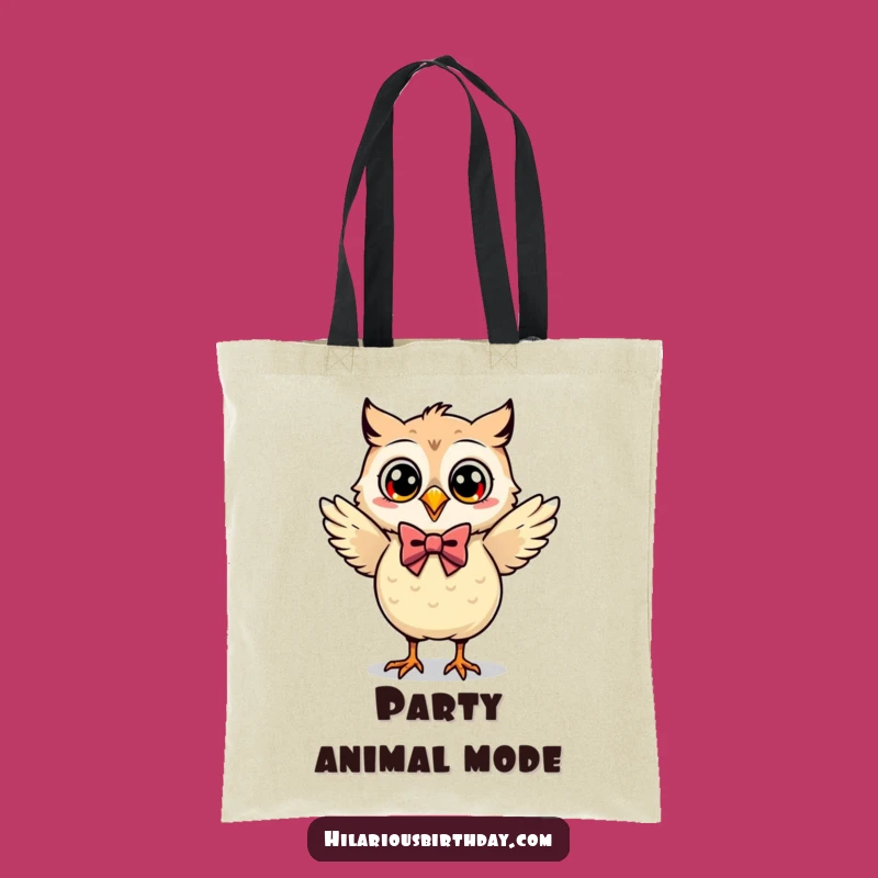Funny Kawaii Owl Tote Bag: Carry Your Laughs & Bow Tie Style!