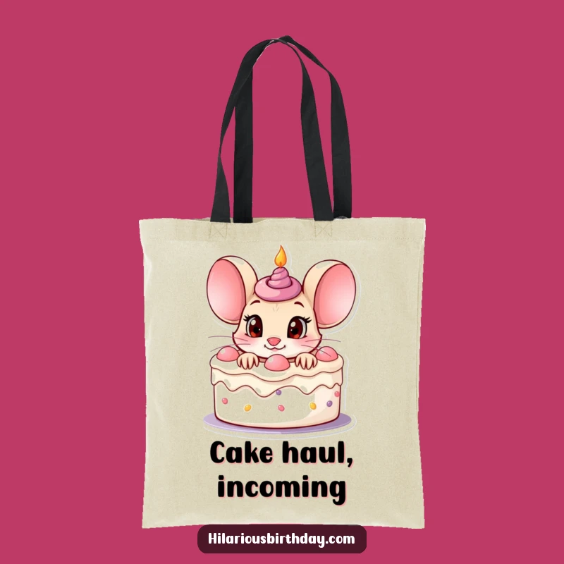 Funny Mouse Tote Bag: Birthday Cake Surprise - Perfect Gift!