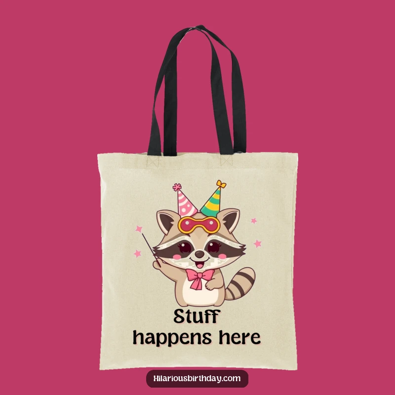 Funny Raccoon Tote Bag: Juggling Party Hats - Perfect Gift!