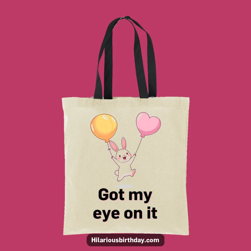 Funny Bunny Balloon Tote Bag: Happy Character Jumping - Your Go-To Funny Gift Accessory