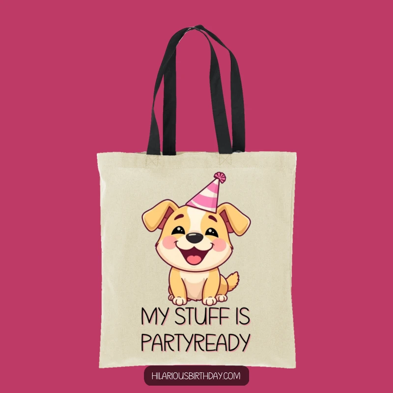 Funny Dog Party Hat Tote Bag: Carry Your Joyful Bark Everywhere
